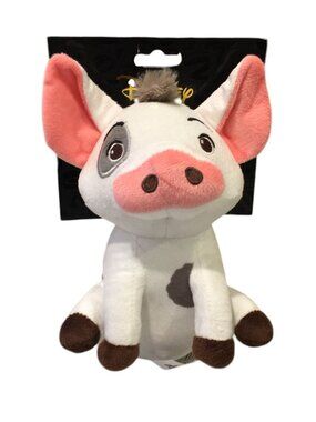Disney MOANA PUA Plush Crinkle Squeak Dog Toy White Pink Buckledown